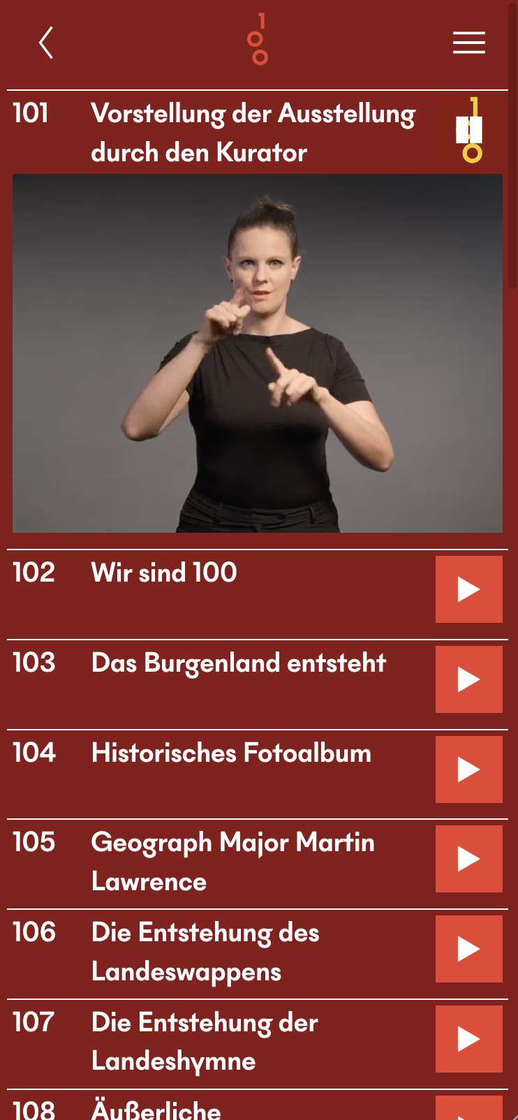 Screen Audio Guide 100 Jahre Burgenland